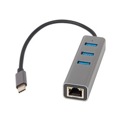 KARTA SIECIOWA USB-C RJ45+3XUSB KABEL